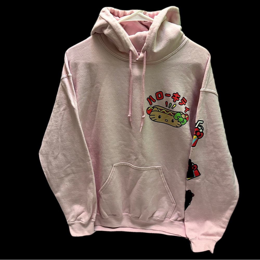 Hello Kitty Japanese fast food Light Pink Hoodie size M